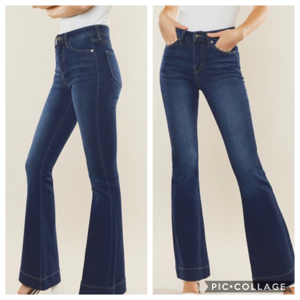 KanCan Women's Flare & Wide Leg Jeans - Dark Blue